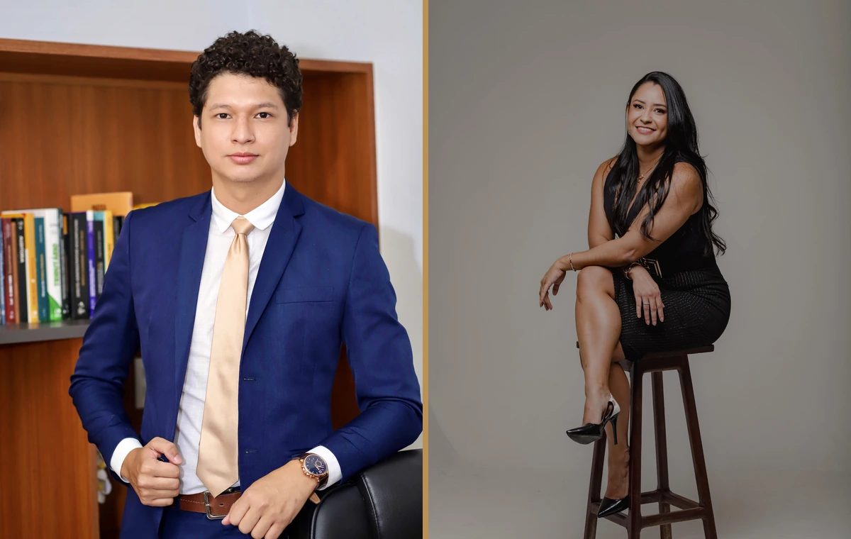 Montagem fotográfica com retratos profissionais de integrantes da Figueiredo & Lopes Advogados
